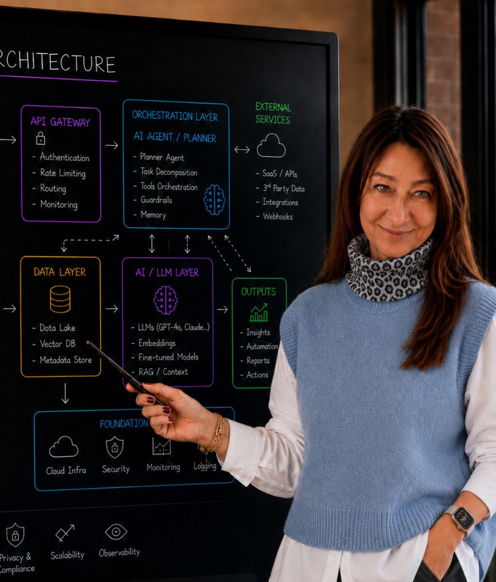 Patricia Benitez teaching AI architecture